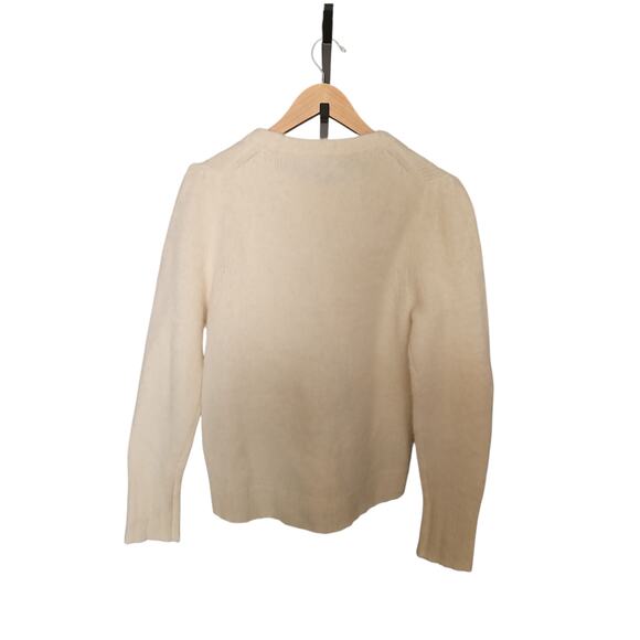 J Crew Women Puff Sleeve Fuzzy Crew Neck Sweater Supersoft Alpaca Wool Blend M - Picture 3 of 6